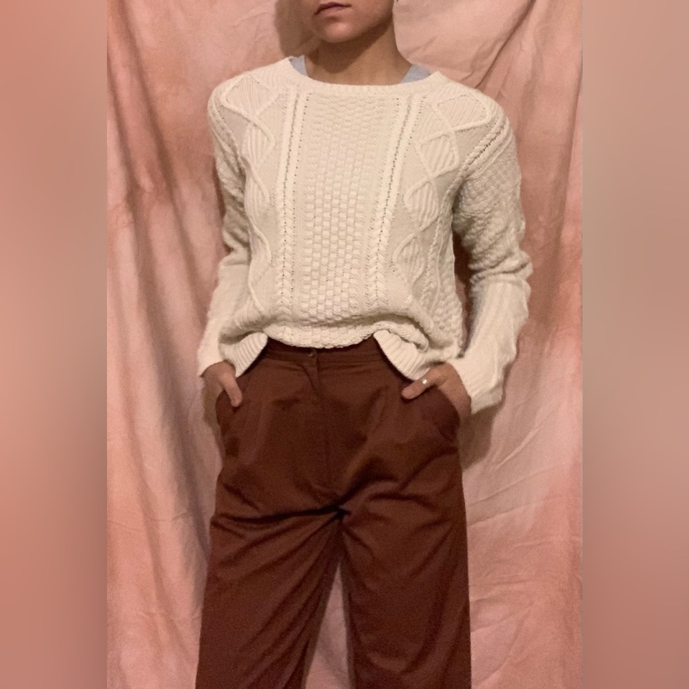 Forever 21 thick knit cream sweater